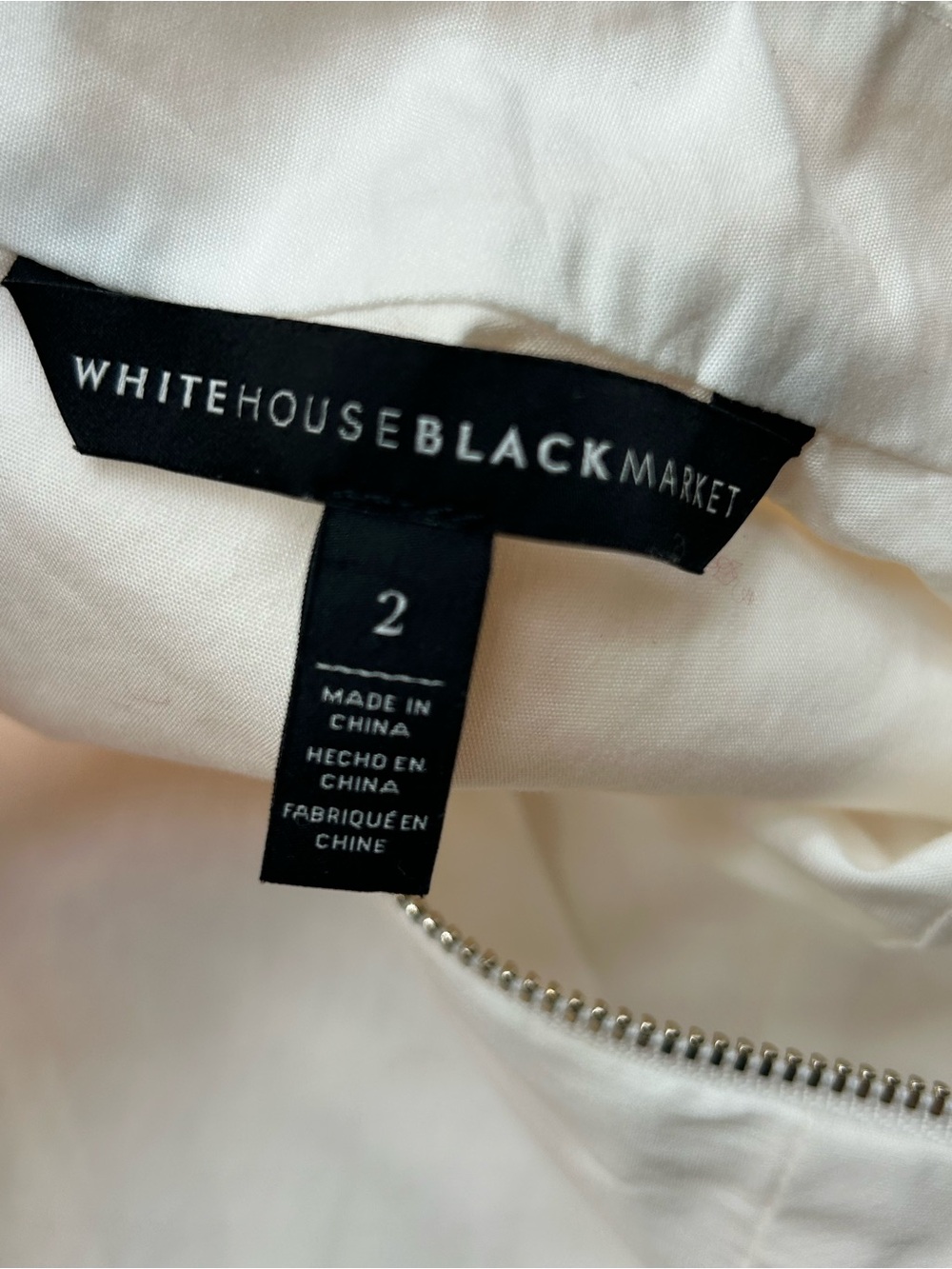 White House Black Market White Peplum Top Size 2 - Picture 4 of 6